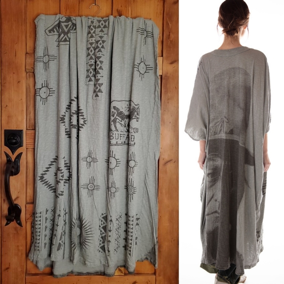 New Magnolia Pearl Veda Monarch Kaftan Sitting Bull River Caftan Dress 562 blue - Picture 2 of 16